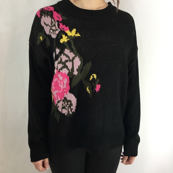 Floral Jacquard Sweater with Back Drawstring - Picture 6 of 7